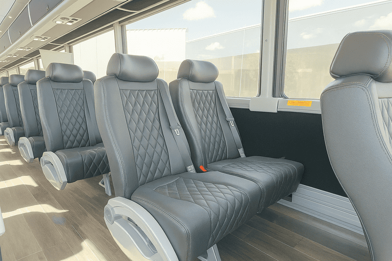 interior of Port Orange Coach Bus Service charter bus