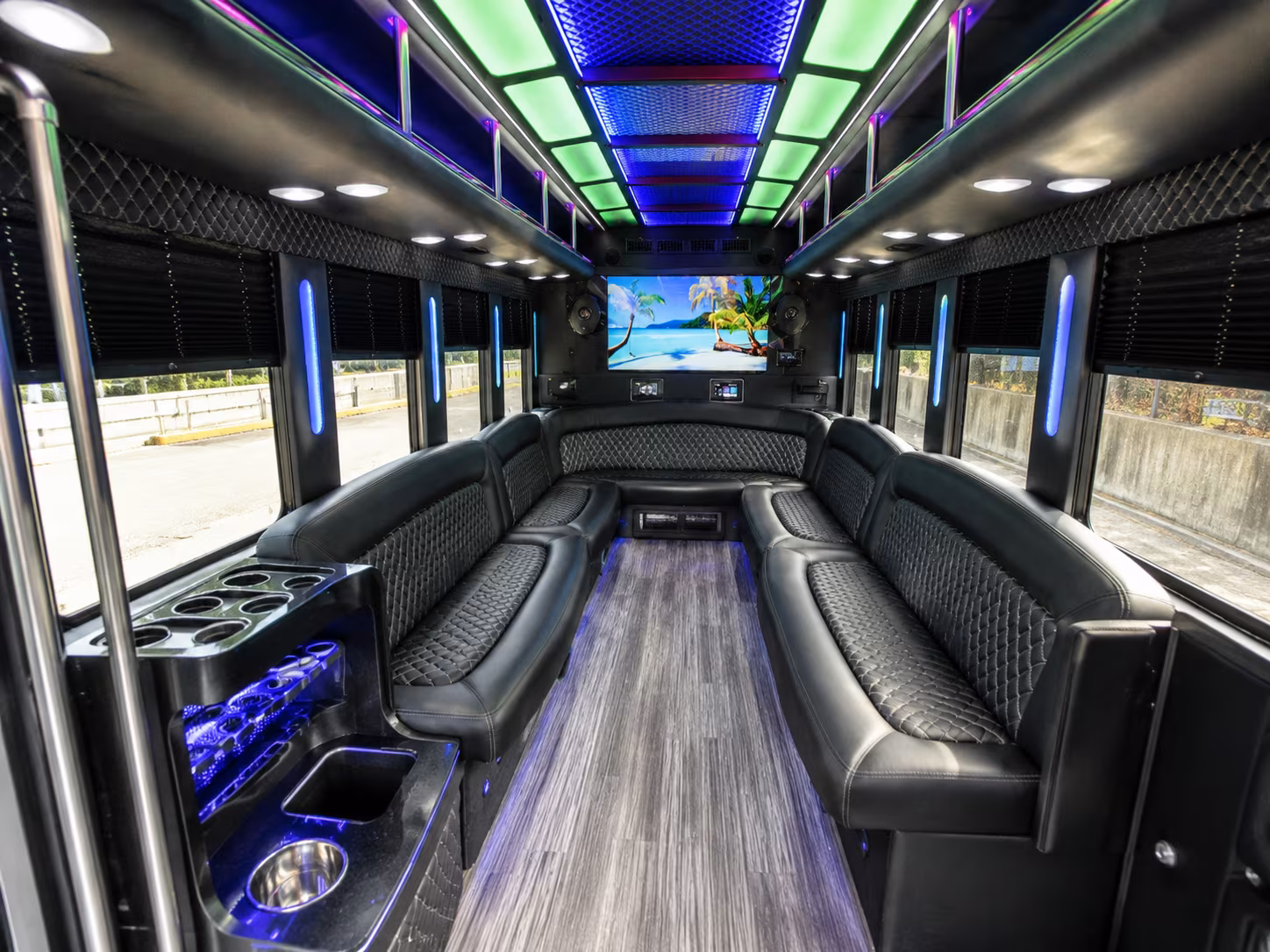 port orange 18 passenger party bus inside