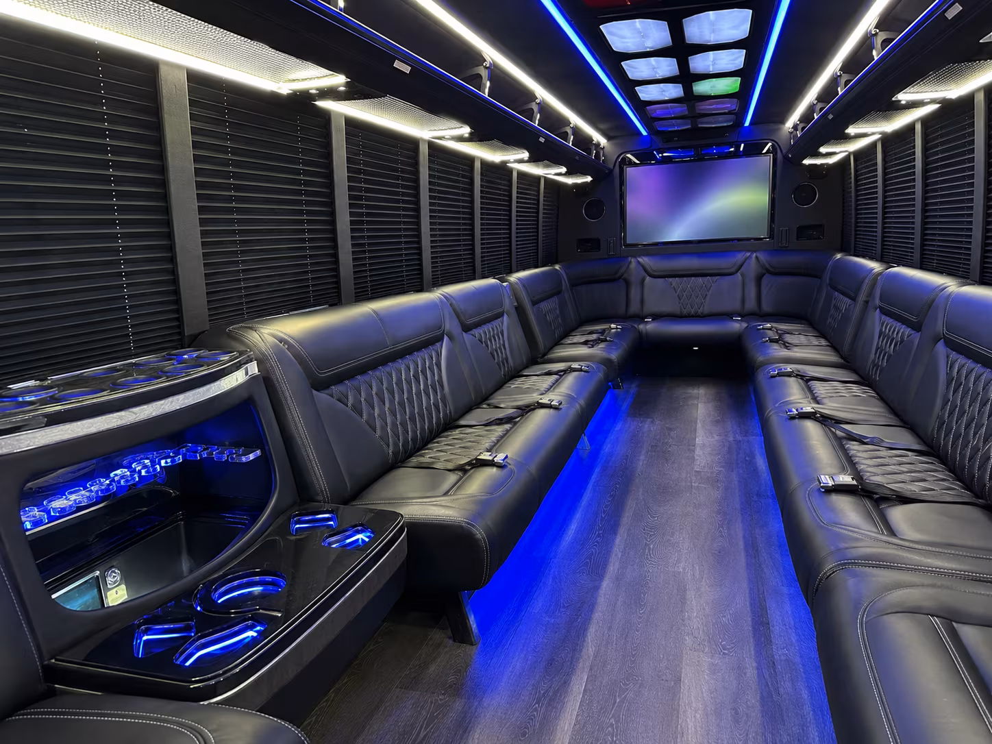 port orange 20 passenger party bus inside