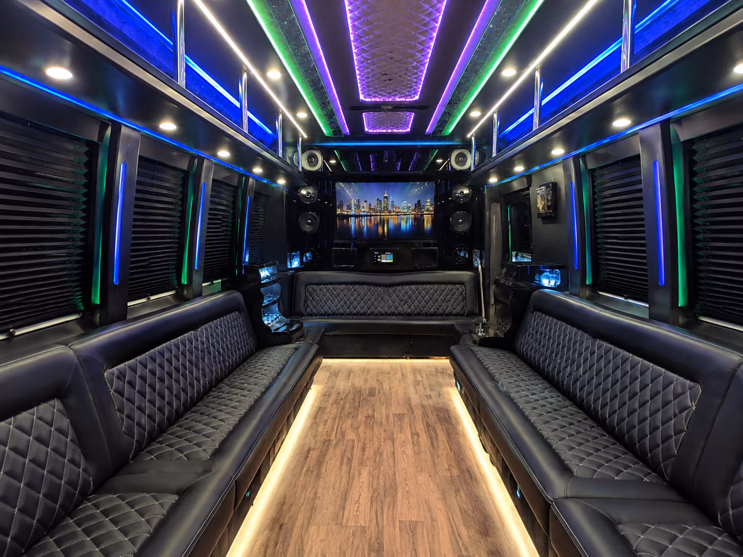 port orange 25 passenger party bus interior