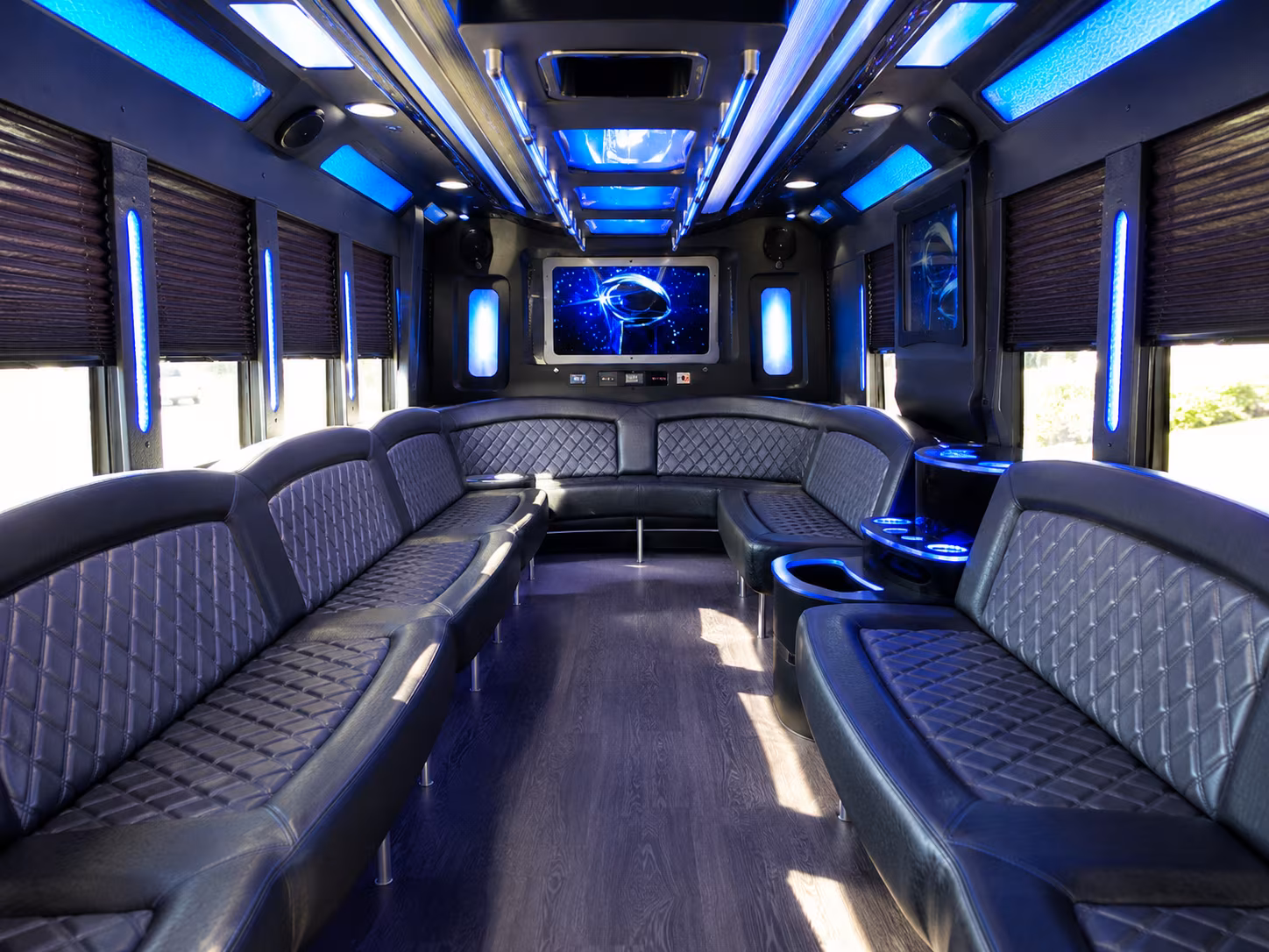 port orange 28 passenger party bus inside