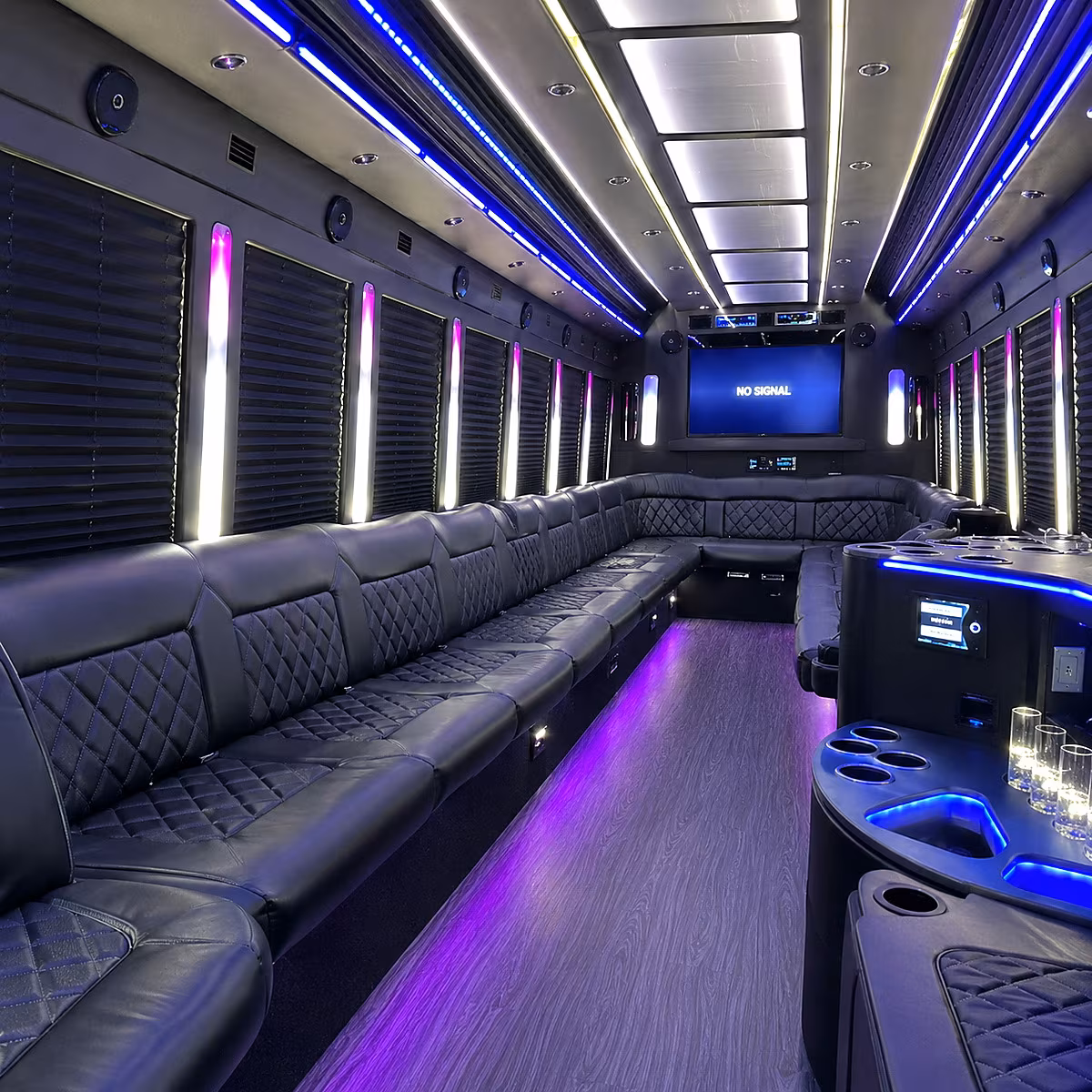 port orange 30 passenger party bus inside