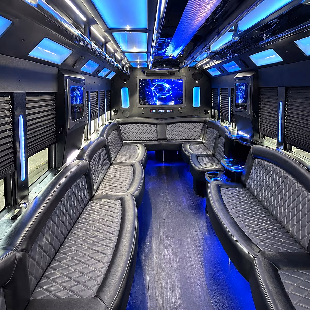 port orange 50 passenger party bus interior